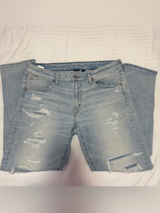 American Eagle Outfitters Other - American Eagle Outfitters Light Blue Ripped Slim Straight Jeans